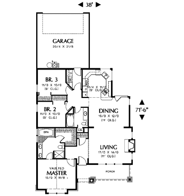 House Plan Design - Craftsman Floor Plan - Main Floor Plan #48-268