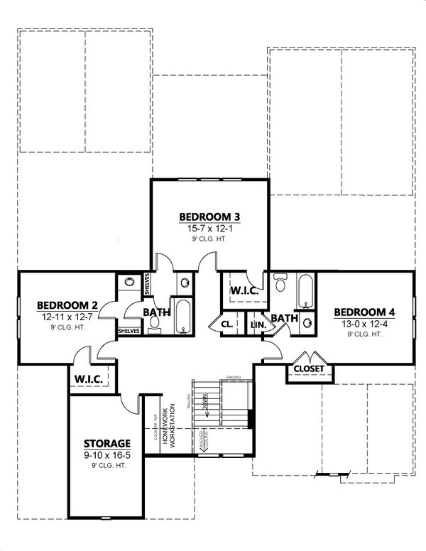 Architectural House Design - Contemporary Floor Plan - Upper Floor Plan #1080-25