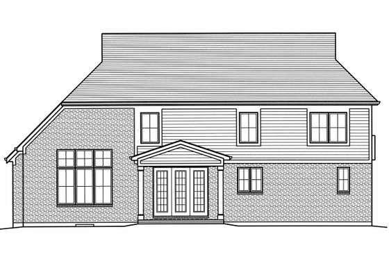 Exterior - Rear Elevation for Traditional House Plan #46-877 - 4 bed, 2.5 bath