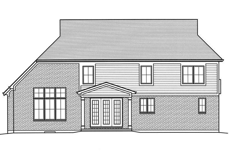 House Blueprint - Exterior - Rear Elevation for Traditional House Plan #46-877 - 4 bed, 2.5 bath