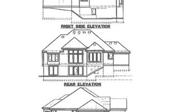Exterior - Rear Elevation for European House Plan #67-347 - 4 bed, 4 bath