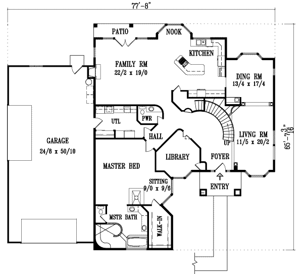 Adobe / Southwestern Floor Plan - Main Floor Plan #1-1111