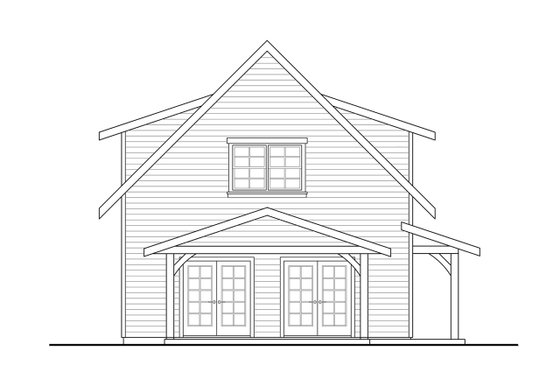 Exterior - Other Elevation for Cottage House Plan #124-1223, 1 bath