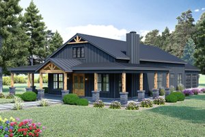 Barndominium Exterior - Front Elevation Plan #932-1242