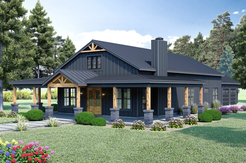 Barndominium Style House Plan - 4 Beds 3 Baths 2137 Sq/Ft Plan #932-1242