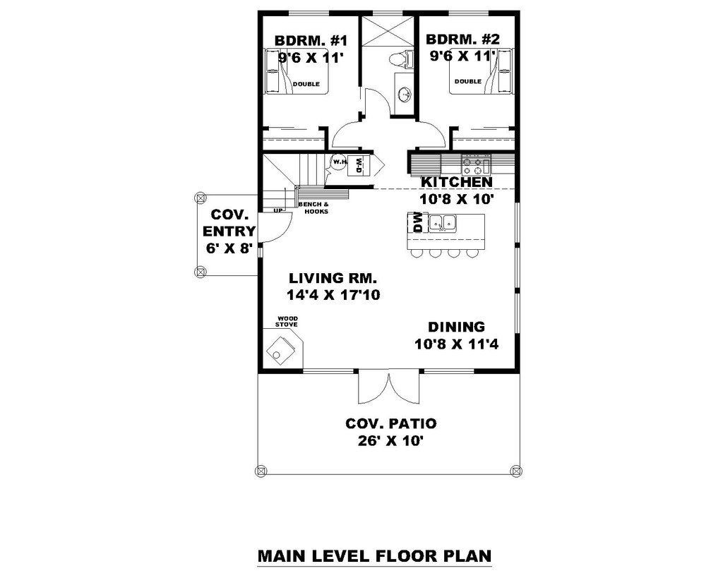 Contemporary Style House Plan 2 Beds 1 Baths 1172 Sq Ft Plan 117 915 contemporary-style-house-plan-2-beds-1-baths-1172-sq-ft-plan-117-915
