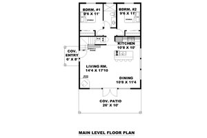 Floor Plan - Main Floor for Contemporary House Plan #117-915 - 2 bed, 1 bath