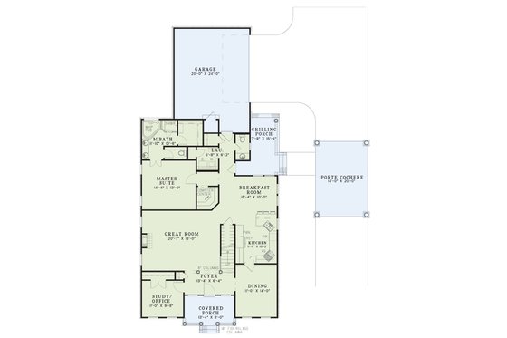 Floor Plan - Main Floor for Country House Plan #17-2867 - 3 bed, 2.5 bath