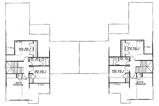 Floor Plan - Upper Floor for Traditional House Plan #17-2028 - 3 bed, 2.5 bath