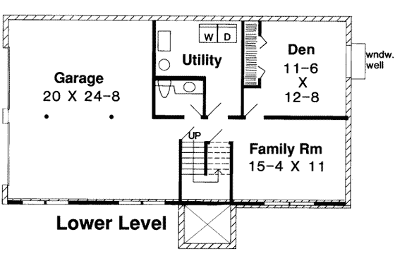 Floor Plan - Lower Floor for Traditional House Plan #312-448 - 3 bed, 2.5 bath