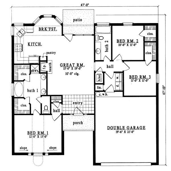 European Floor Plan - Main Floor Plan #42-189