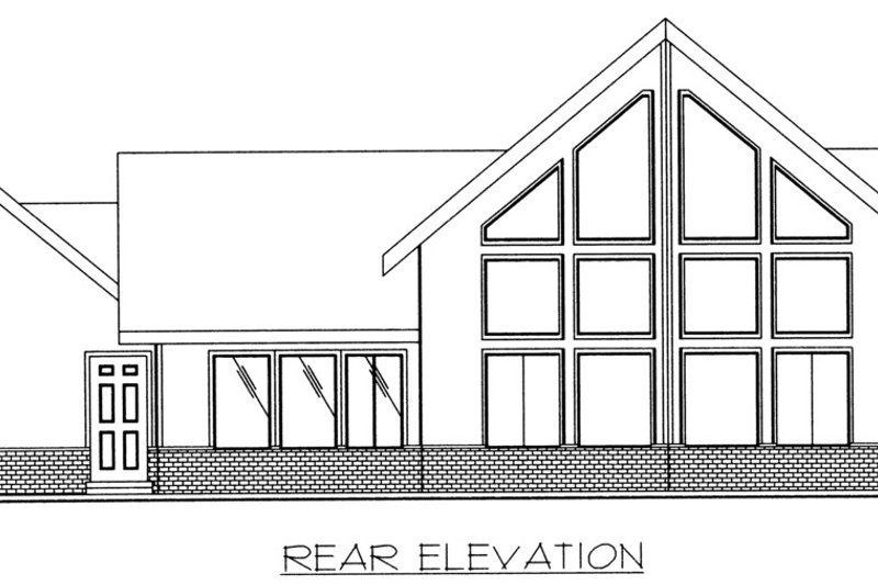 Home Plan - Exterior - Rear Elevation for Country House Plan #117-816 - 2 bed, 2 bath