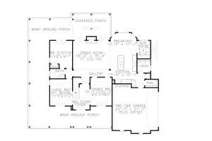 Floor Plan - Main Floor for Farmhouse House Plan #54-379 - 4 bed, 5 bath
