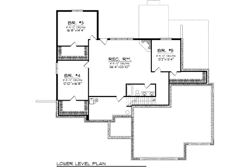 Dream House Plan - Floor Plan - Lower Floor for Traditional House Plan #70-1003 - 5 bed, 3 bath