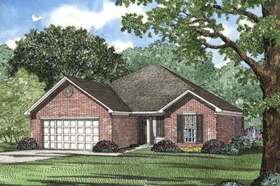 Exterior - Front Elevation 3 for Ranch House Plan #17-1044 - 3 bed, 2 bath