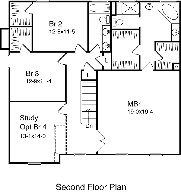 Country Floor Plan - Upper Floor Plan #22-208