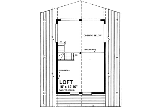 Floor Plan - Upper Floor for Contemporary House Plan #118-105 - 1 bed, 1 bath