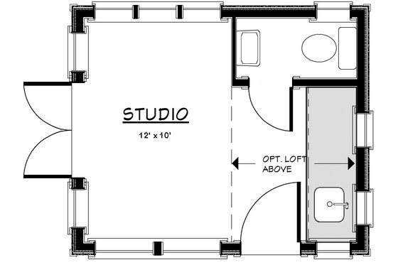 Floor Plan - Main Floor for Colonial House Plan #917-19, 0.5 bath