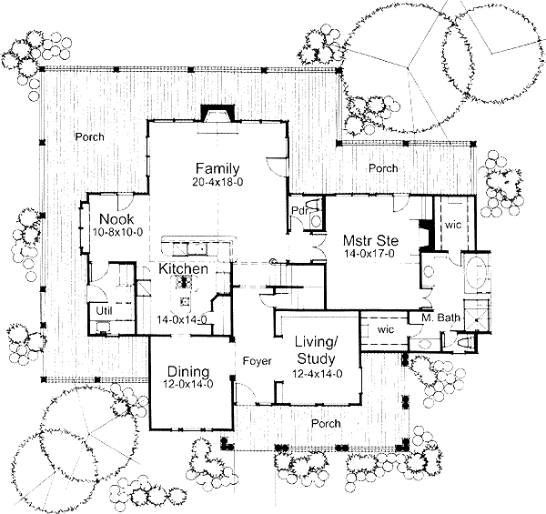 Architectural House Design - Country Floor Plan - Main Floor Plan #120-115