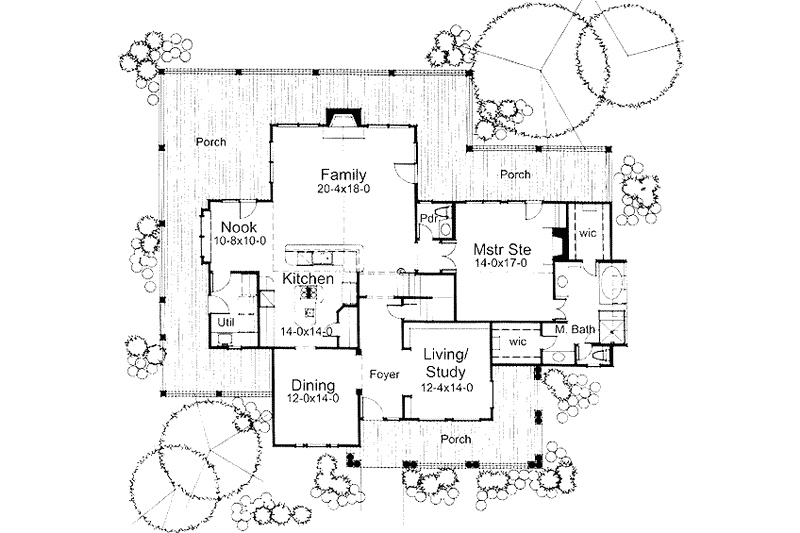 Home Plan - Floor Plan - Main Floor for Country House Plan #120-115 - 3 bed, 3 bath