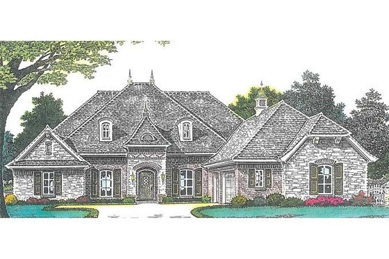 Exterior - Front Elevation for European House Plan #310-994 - 4 bed, 3.5 bath