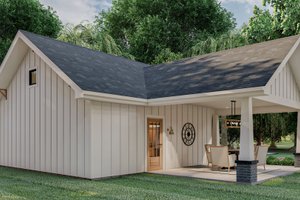 Exterior - Rear Elevation for Traditional House Plan #455-37, 0 bath