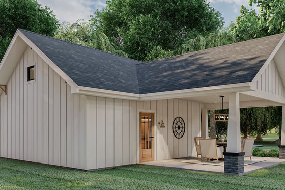 Exterior - Rear Elevation for Traditional House Plan #455-37, 0 bath