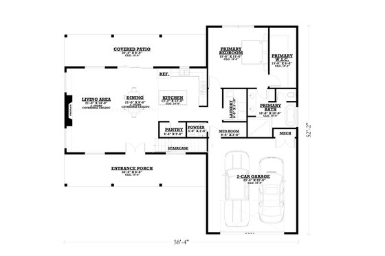 Floor Plan - Main Floor for Barndominium House Plan #1112-1 - 4 bed, 3.5 bath