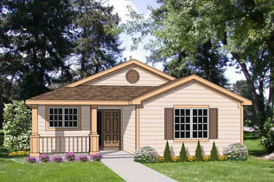 Exterior - Front Elevation for Cottage House Plan #116-291 - 3 bed, 2 bath
