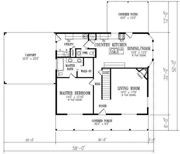 Farmhouse Floor Plan - Main Floor Plan #1-377