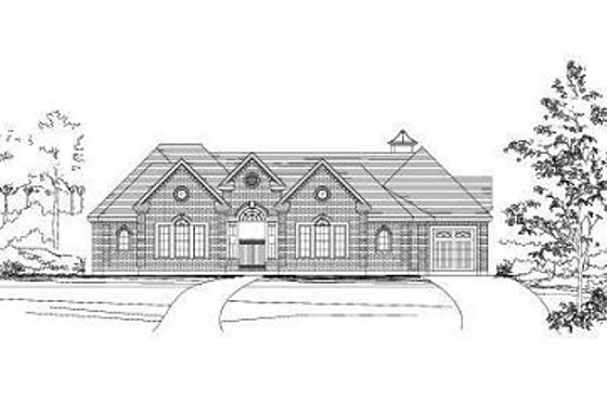 Exterior - Front Elevation for European House Plan #411-825 - 4 bed, 4.5 bath