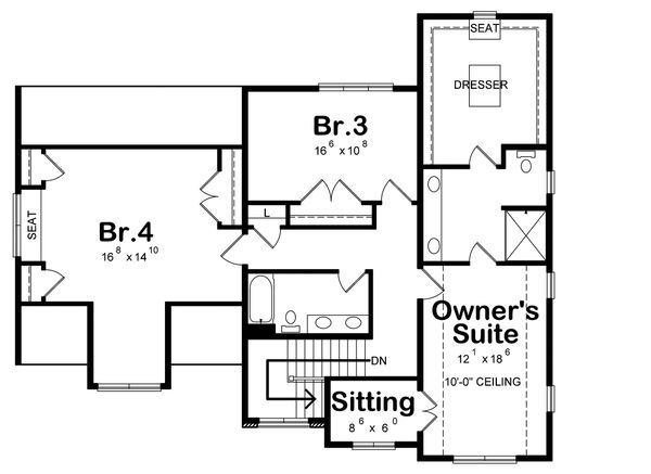 Home Plan - Traditional Floor Plan - Upper Floor Plan #20-2319