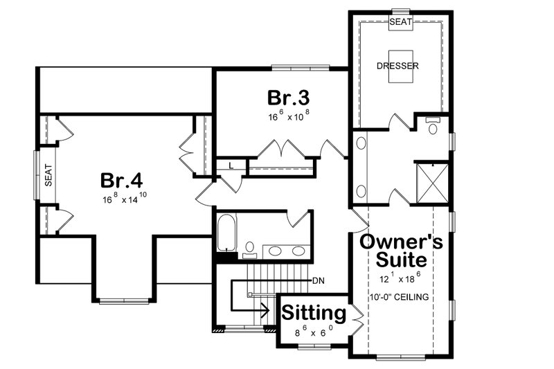 Home Plan - Floor Plan - Upper Floor for Traditional House Plan #20-2319 - 4 bed, 2.5 bath