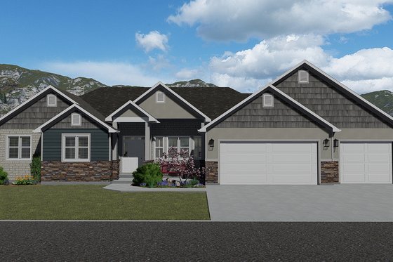 Exterior - Front Elevation 3 for Farmhouse House Plan #1060-47 - 3 bed, 2.5 bath