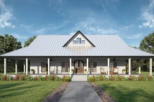 House Blueprint - Country Exterior - Front Elevation Plan #44-266