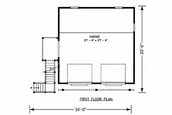 Floor Plan - Main Floor for Cottage House Plan #140-132 - 1 bed, 1 bath