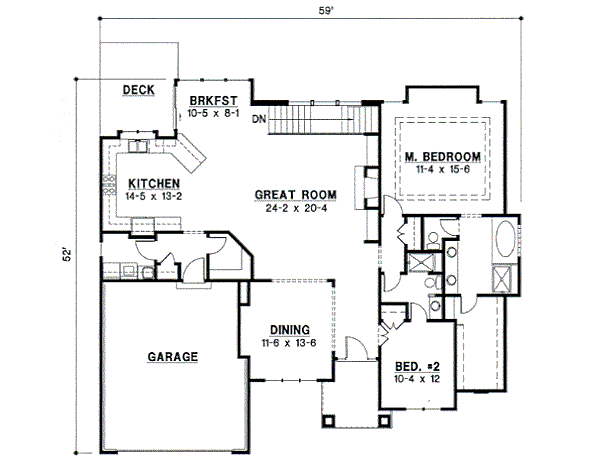 European Floor Plan - Main Floor Plan #67-740