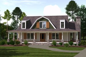 Country Exterior - Front Elevation Plan #1071-10
