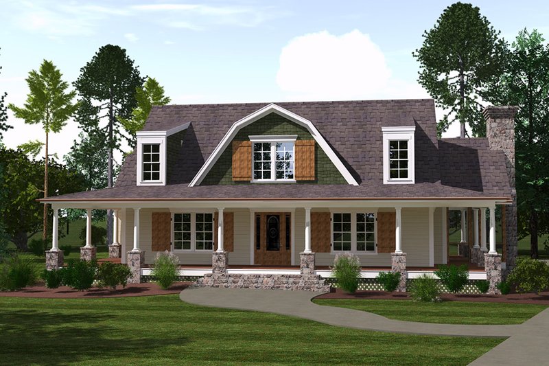 Architectural House Design - Country Exterior - Front Elevation Plan #1071-10