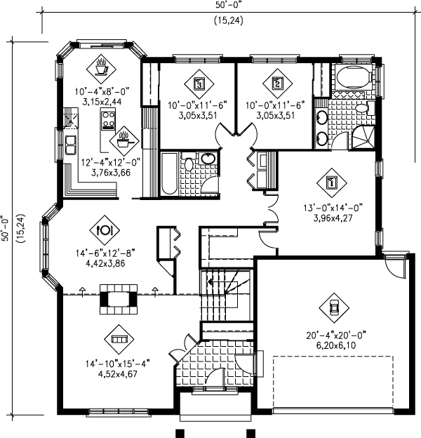 Traditional Floor Plan - Main Floor Plan #25-148