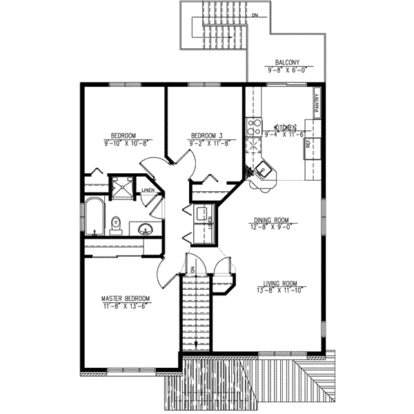 European Floor Plan - Upper Floor Plan #138-181