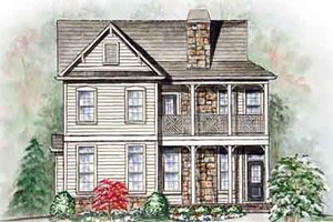 Southern Exterior - Front Elevation Plan #54-169