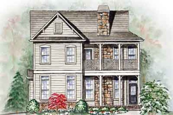 Exterior - Front Elevation for Southern House Plan #54-169 - 5 bed, 2.5 bath