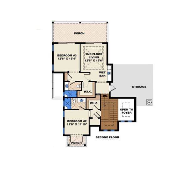 Beach Floor Plan - Upper Floor Plan #27-514