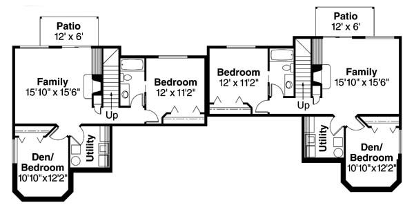 Traditional Floor Plan - Lower Floor Plan #124-678