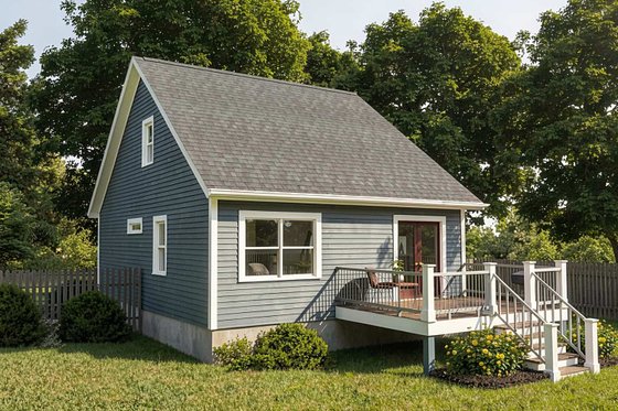 Exterior - Rear Elevation for Bungalow House Plan #79-140 - 3 bed, 2 bath