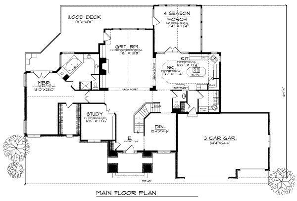 House Plan Design - European Floor Plan - Main Floor Plan #70-473