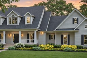 House Blueprint - Country Exterior - Front Elevation Plan #21-566