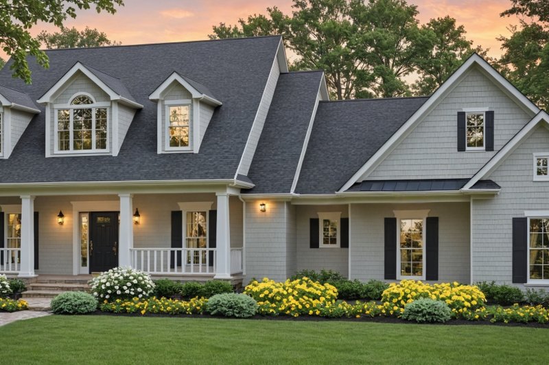 House Blueprint - Country Exterior - Front Elevation Plan #21-566