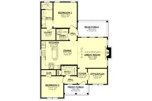 Floor Plan - Main Floor for Cottage House Plan #430-247 - 2 bed, 2 bath